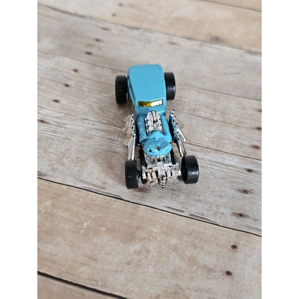 2012 Hot Wheels Street Creeper Sky Blue Tiger Stripe Chrome Engine Diecast Car - Picture 3 of 8